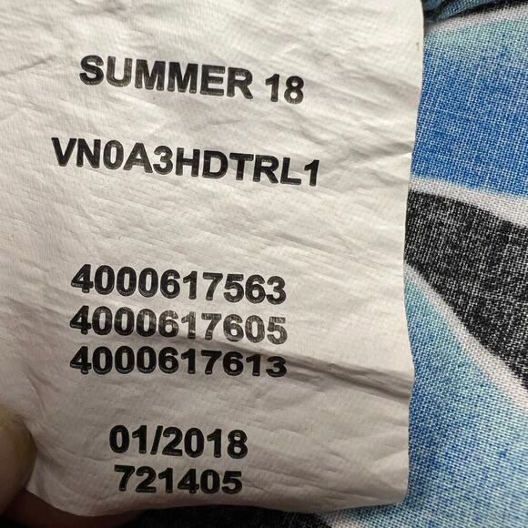 VANS Tailored Fit Tropical Hawaiian Short Sleeve Shirt Black Turquoise Size S - Picture 8 of 11